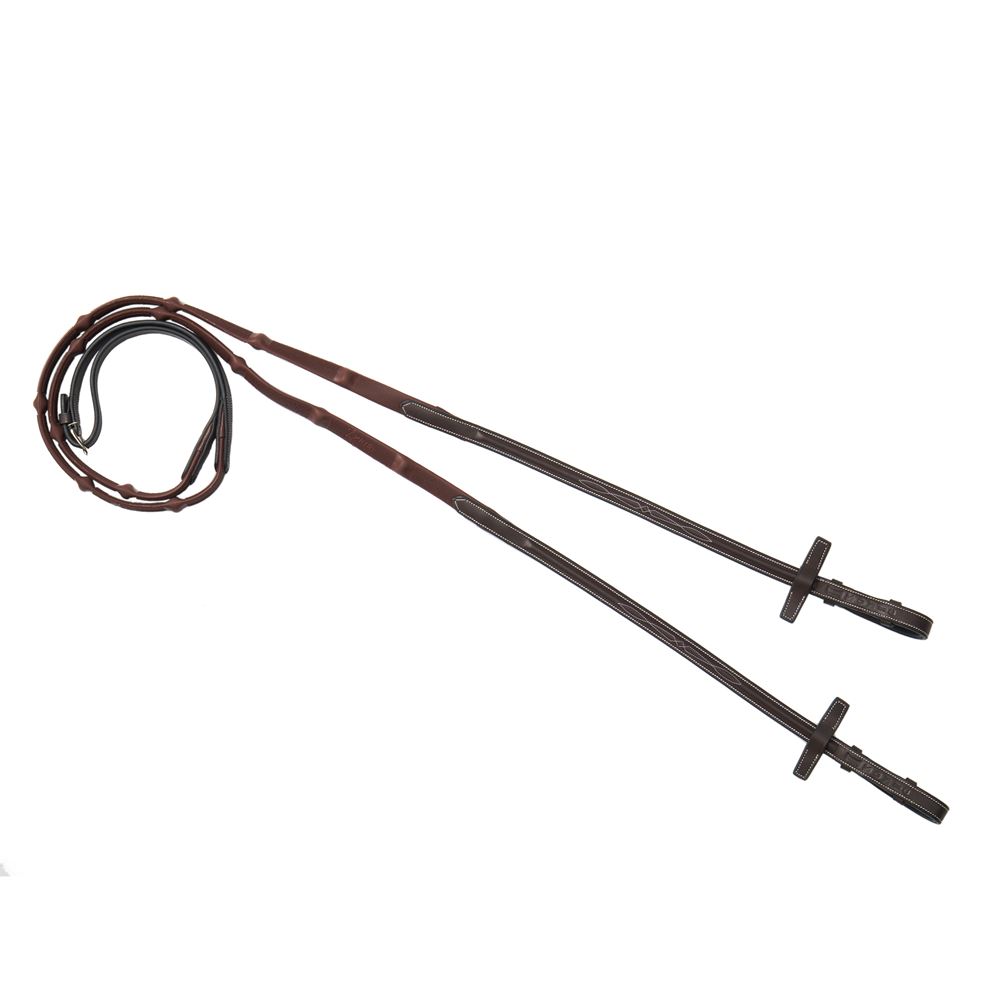 Ikonic Rubber Reins with Stops - Thin 15mm